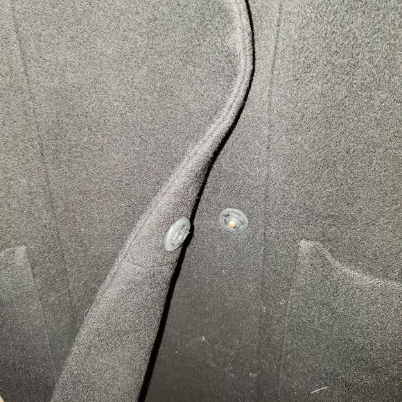 RARE FIND Yvonne Laufer men's wool updated Pea Coat, sleek buttonless exterior - Picture 2 of 4